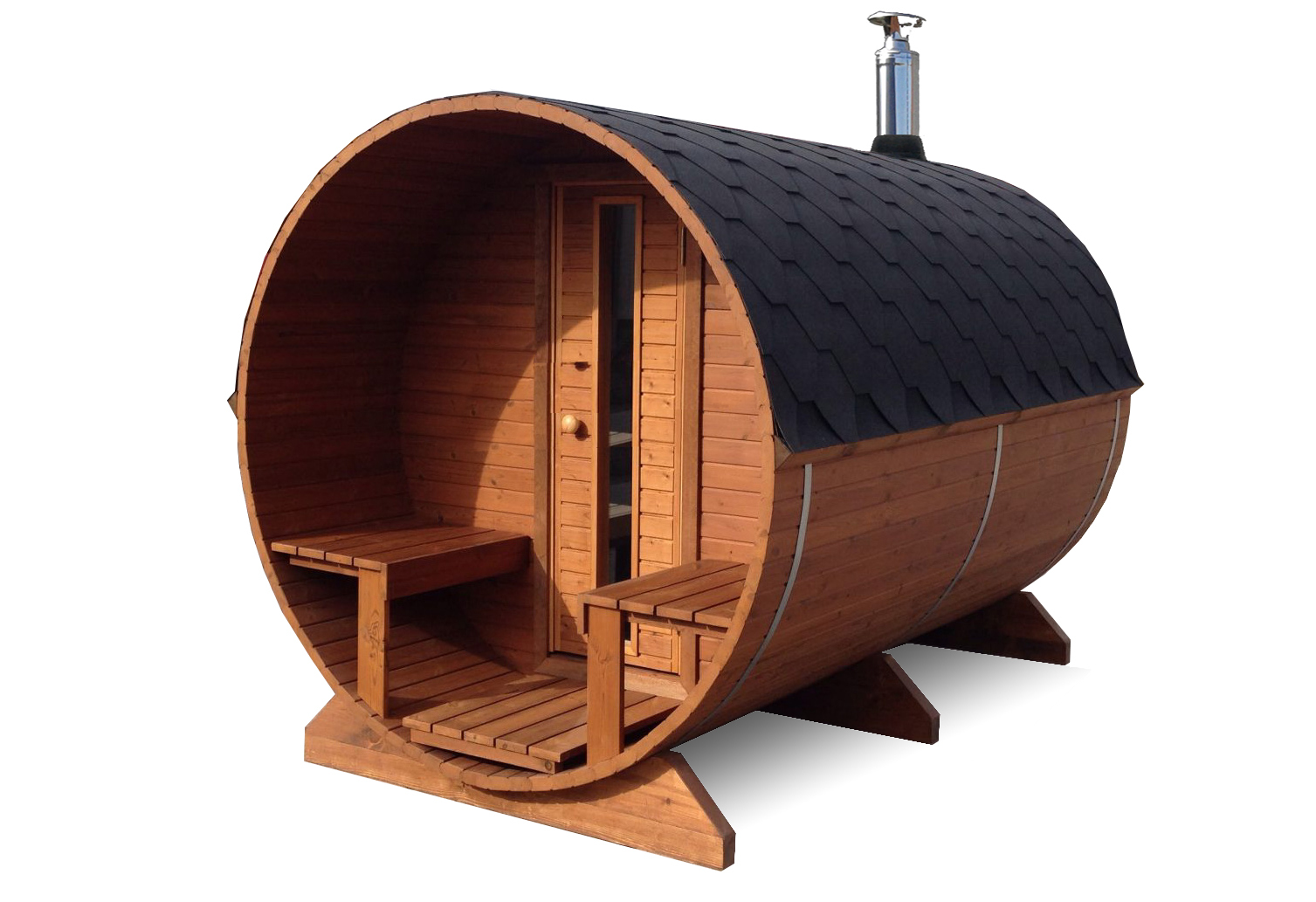 Barrel Sauna Kit for 46 Persons, HarviaM3 Heater, Free Upgrades, Free