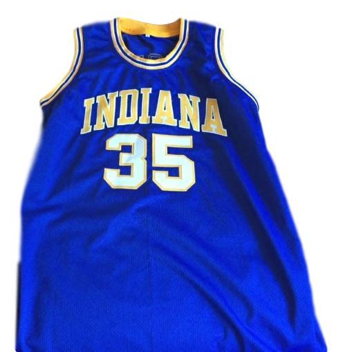 Roger Brown #35 Indiana Aba Retro Basketball Jersey New Sewn Blue Any Size