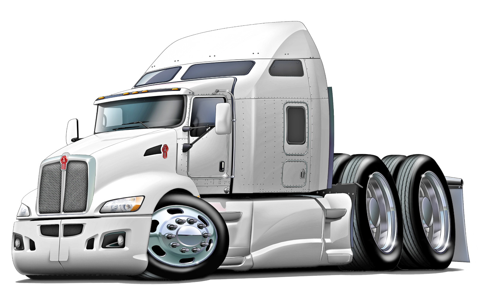 Kenworth 660 Diesel Semi Cartoon Truck Art Big Riggs Wall Decal Sticker