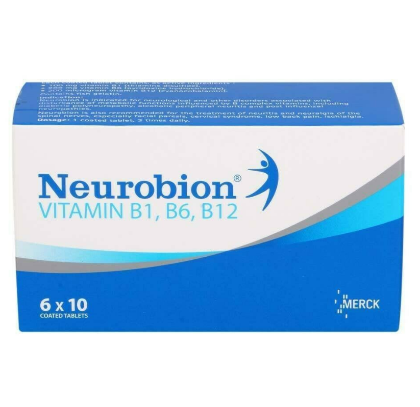 60's Merck Neurobion Tablets Vitamin B1, B6, B12 + Improve Nerve Function