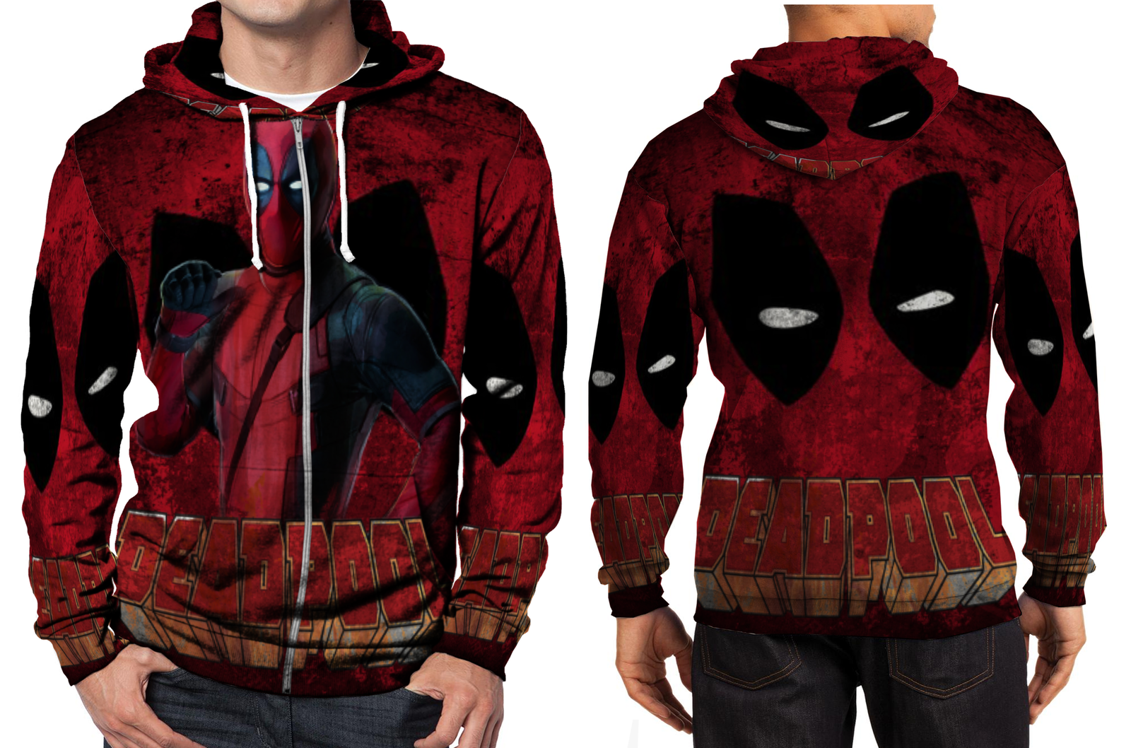 deadpool zipper hoodie