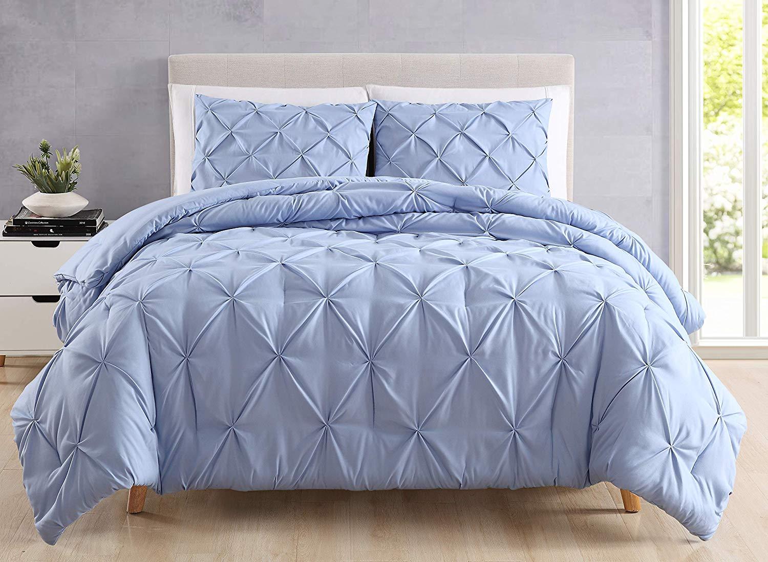 estellar-3pc-queen-size-comforter-set-pinch-pleat-pintuck-bedding