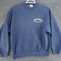 Vintage Fruit Of The Loom Super Cotton Sweatshirt Company Embroidery Blue - $29.37