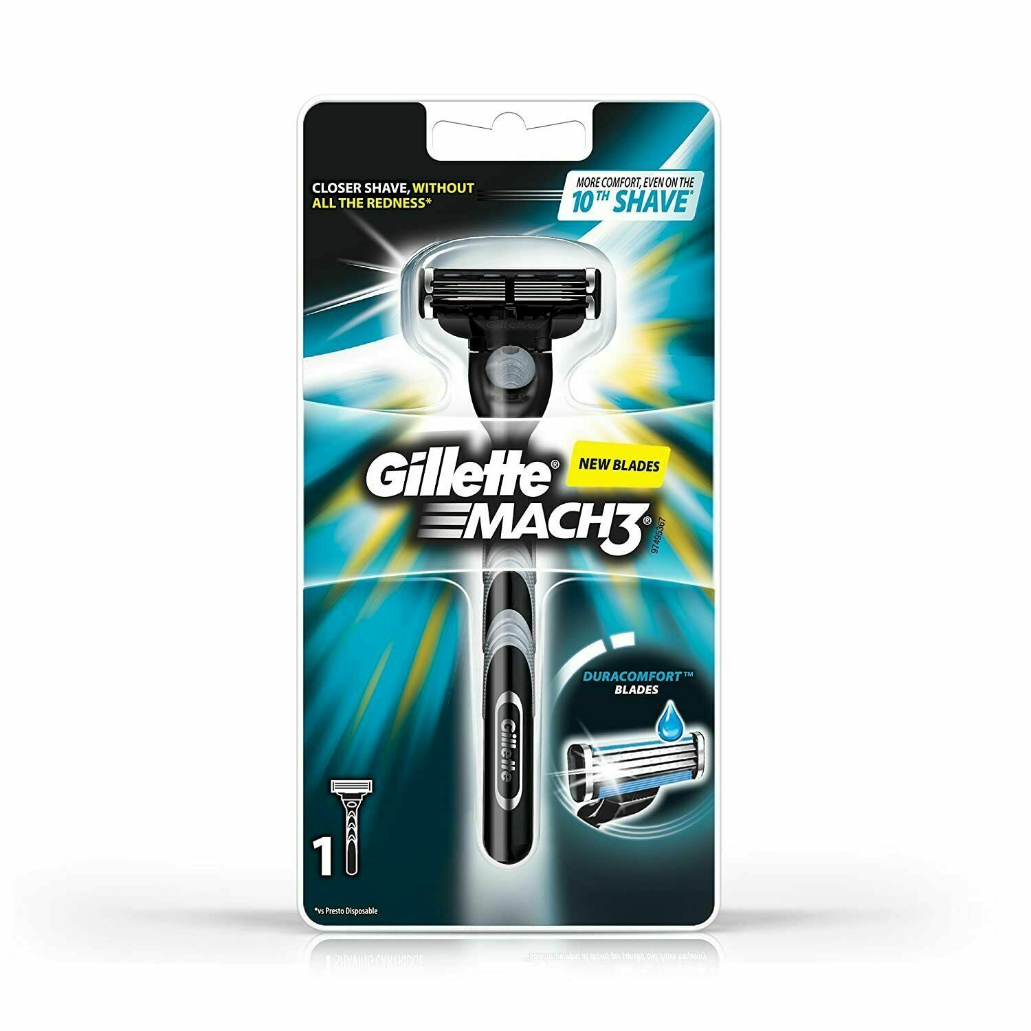 Gillette Mach 3 Manual Shaving Razor for Men (Pack of 1)