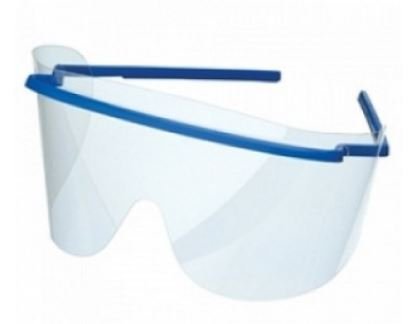 Disposable Medical / Dental Personal Eye Shield, 10 Frame + 10 Clear Lens ) Blue