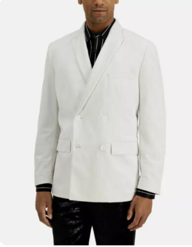 Primary image for INC International Concepts Slim Fit Double Breasted Velvet Off White Blazer XXL