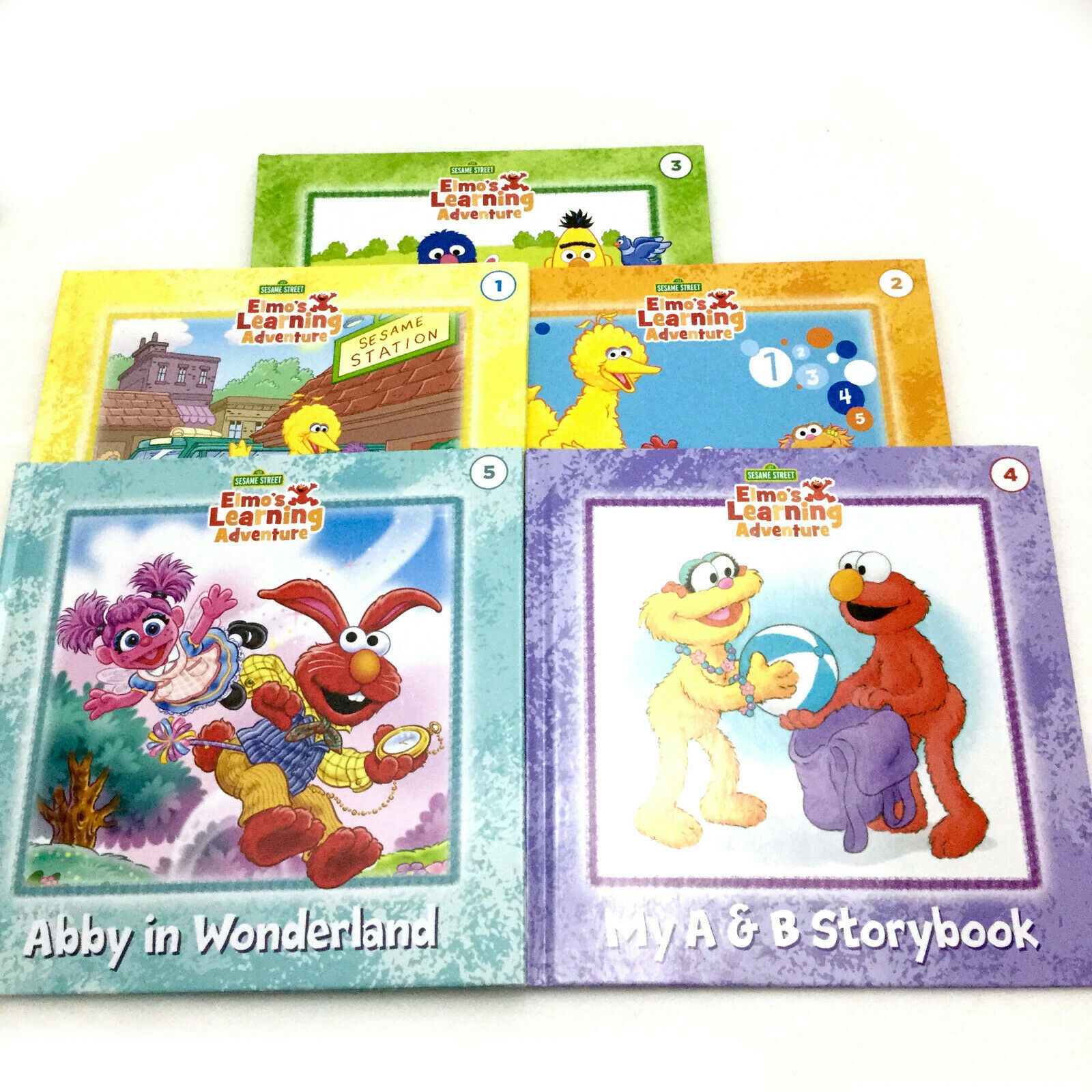 Sesame Street Elmo's Learning Adventure Lot of 5 Books No 1, 2, 3, 4, 5 ...