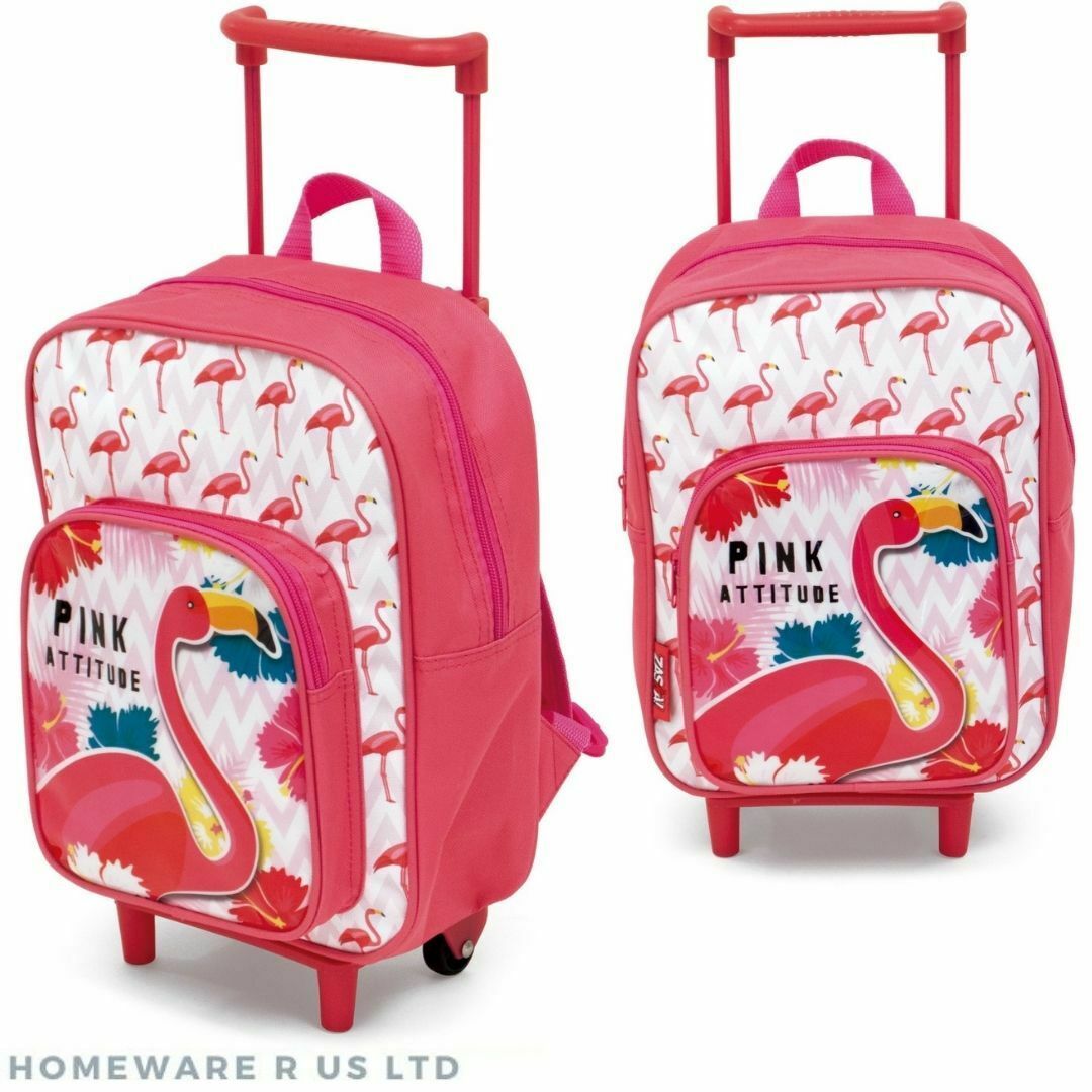 Mädchen Kinder Pink FLAMINGO Zug Wagen Reisen Urlaub Tasche 36CM Koffer