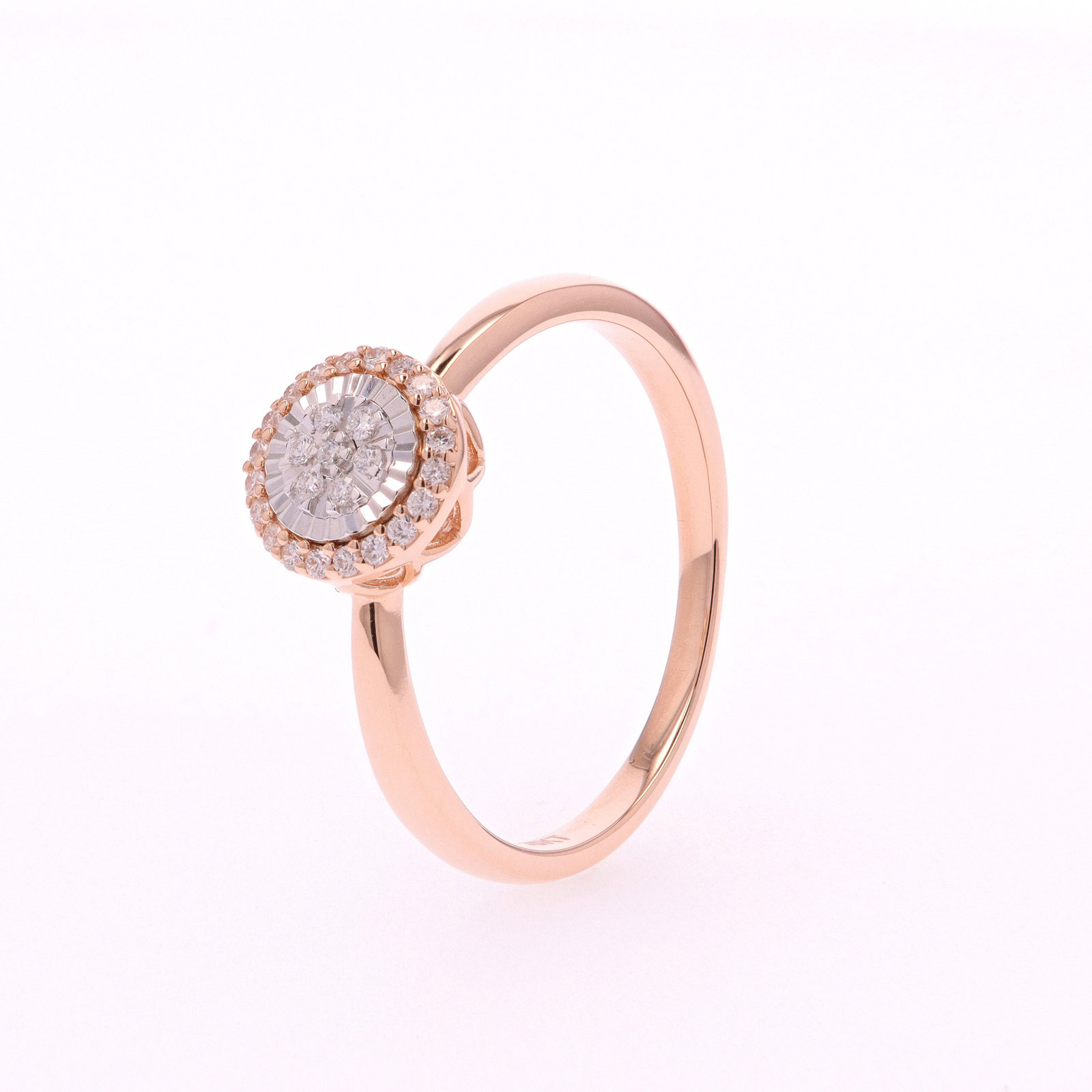 18KT Pink Gold Ring with 0.11CT Natural Diamonds/ Affordable Engagement Ring Diamond