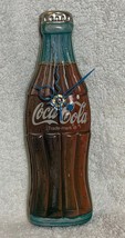 Old 1996 Coke Coca-Cola Bottle Tin Tank Cans Cover Wall Quartz Clock