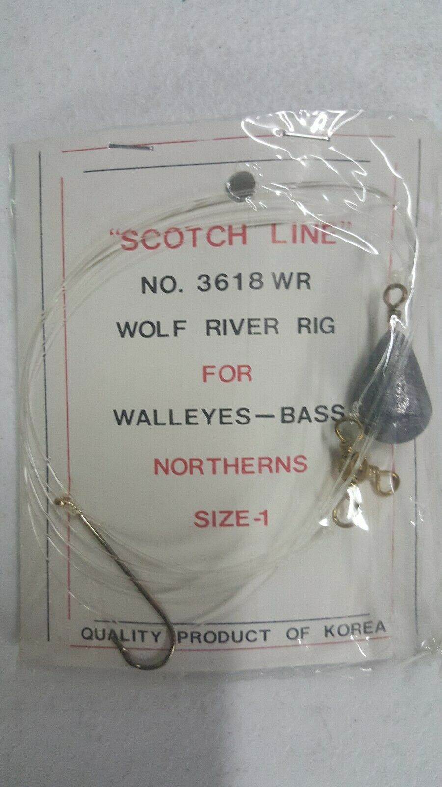 Wolf River Rig Size 1 for Walleyes and Bass Leaders & Leader Material