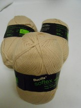 3 Skeins Bucilla Softex Worsted Win-knitt Yarn 4-ply color 68 lot 4804 beige  - $16.14
