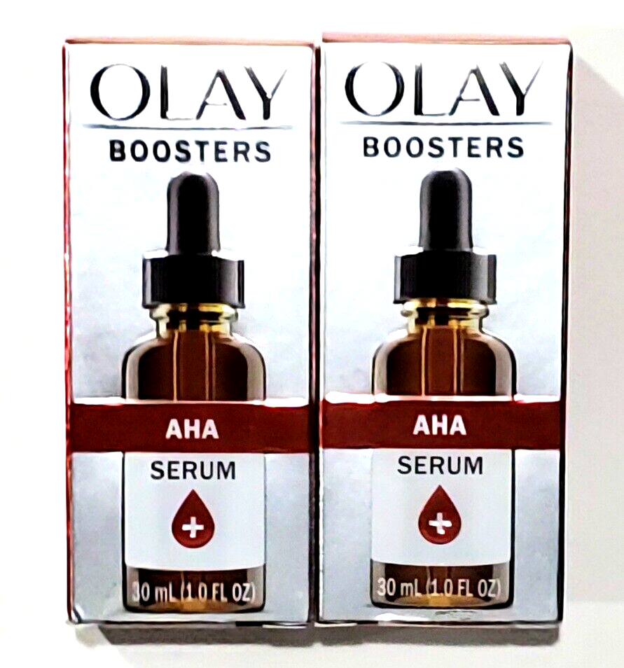 2 Pack Olay Boosters AHA Serum Alpha Hydroxy Acid Booster 1 Oz