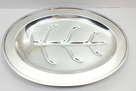 Vintage Silver Mid Century EPNS Meat Serving Platter 16" Footed Rice Apollo MCM - $24.74