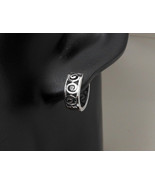 Unisex 925 Sterling Silver Earrings 13mm, Artisan Spiral Wave Hug Hoop E... - $28.00