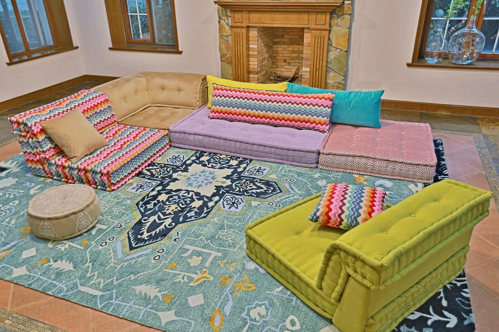 Customized Custom Modular Buildable Sectional French tufted Mah Jong Sofa Couch Sofas