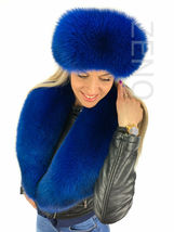 Blue Fox Fur Shawl 47' (120cm) Saga Furs Collar Tails / Wristbands / Headband image 4