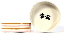2 Count Park Life Designs 6.5" Pet Bowl With Paw Prints