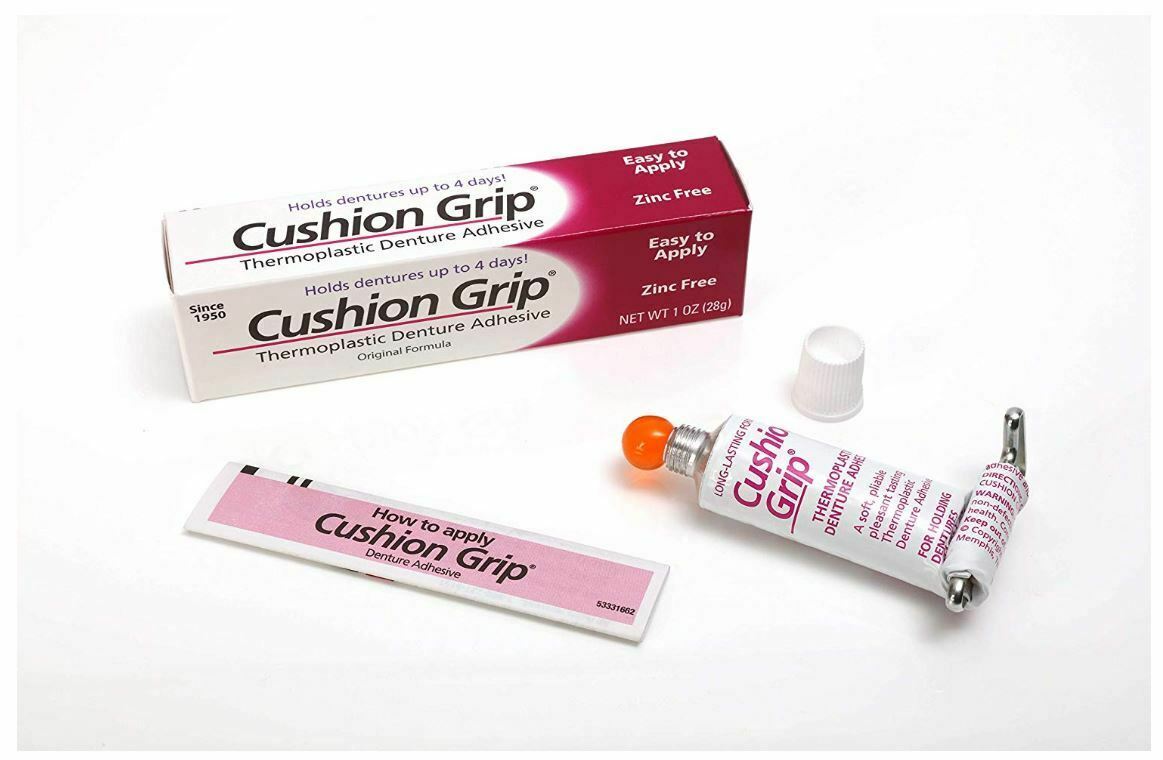 Cushion Grip Soft Denture Adhesive Cream Reline Thermoplastic reliner 1