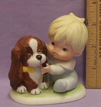 Vintage Homco Porcelain Figurine Of A Boy And His Dog No 1424 - $9.36