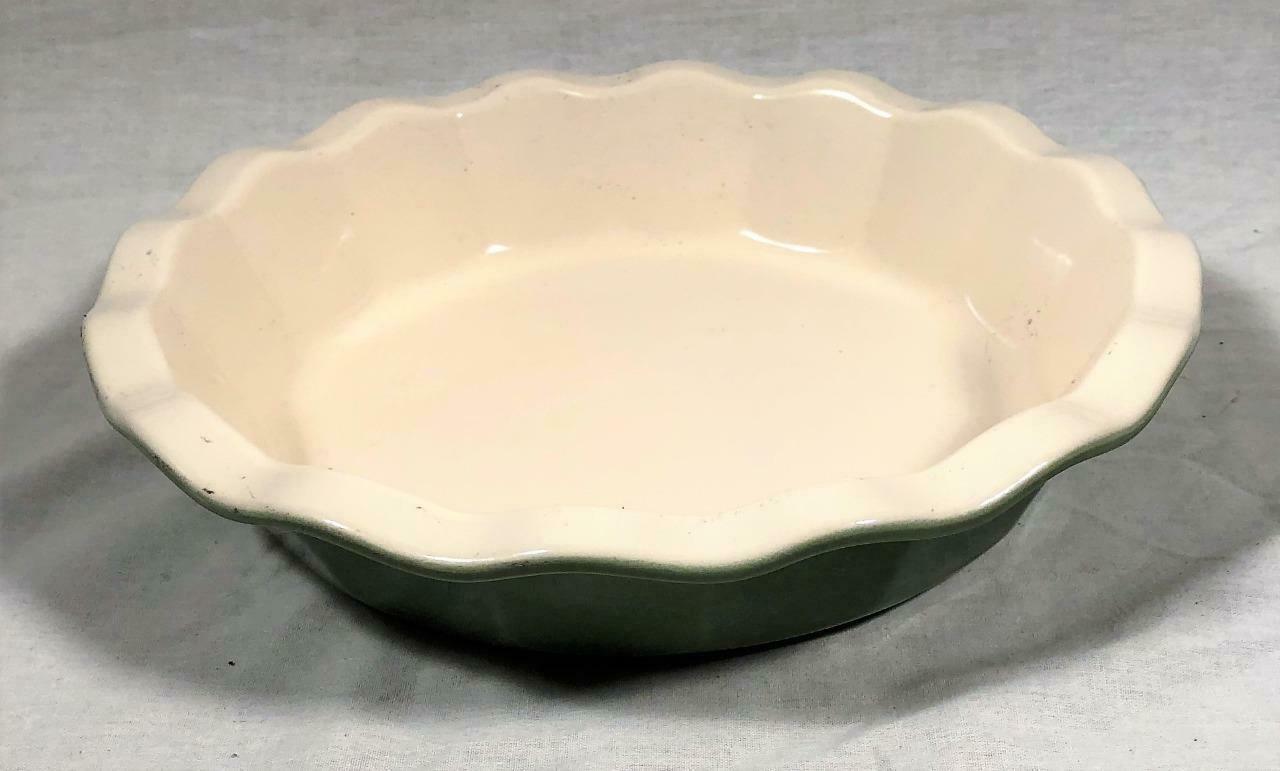 EMILE HENRY FRANCE EXCLUSIVELY FOR WILLIAMS SONOMA 10" DEEP DISH PIE PLATE GREEN Bakeware