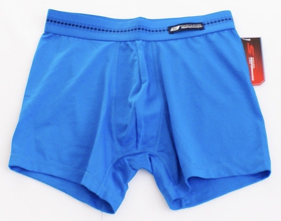 Skechers Performance Micro Mesh Blue Stretch Boxer Brief Underwear Men ...