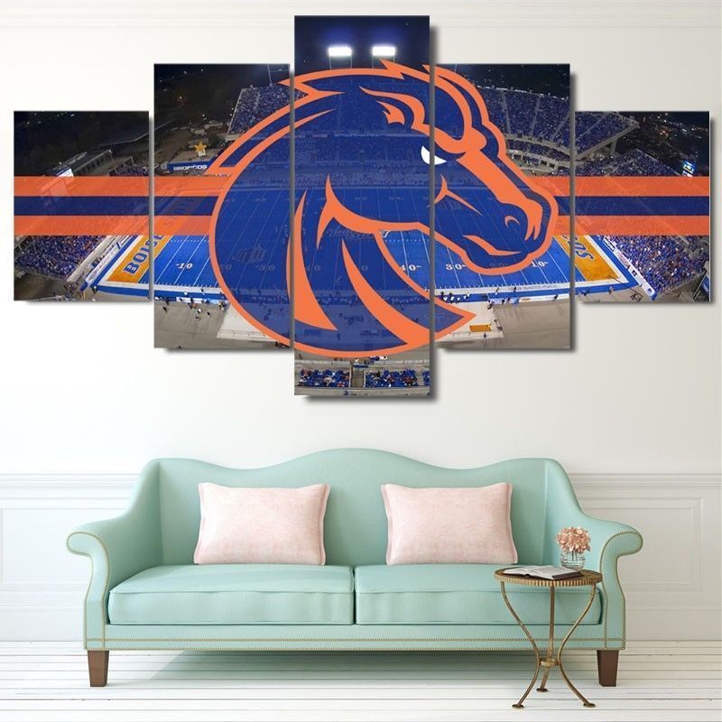 Boise State Broncos College Framed Canvas Five Piece Wall Art 5 Panel