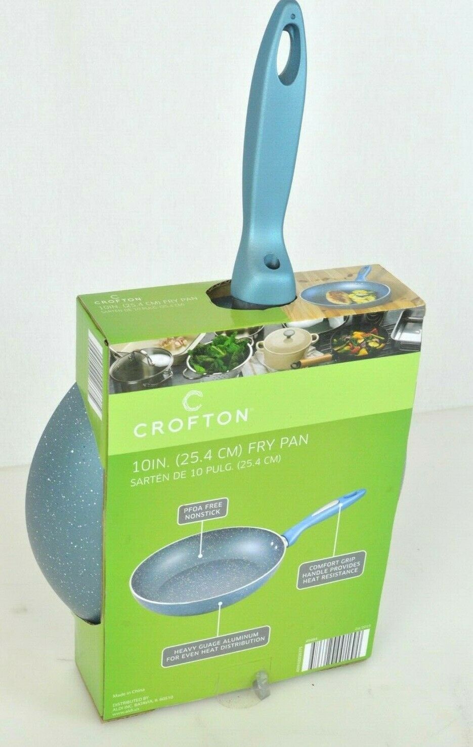 NEW Crofton 10 inch Nonstick Fry Pan Quantanium Aluminum Blue