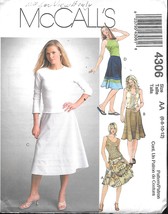 McCall's #4306 Misses' Flared Skirts in 4 Styles - Size 6-12 - $7.92