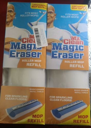 Set 2 Mr. Clean MAGIC ERASER Universal Size Roller Mop Single Refill Type B