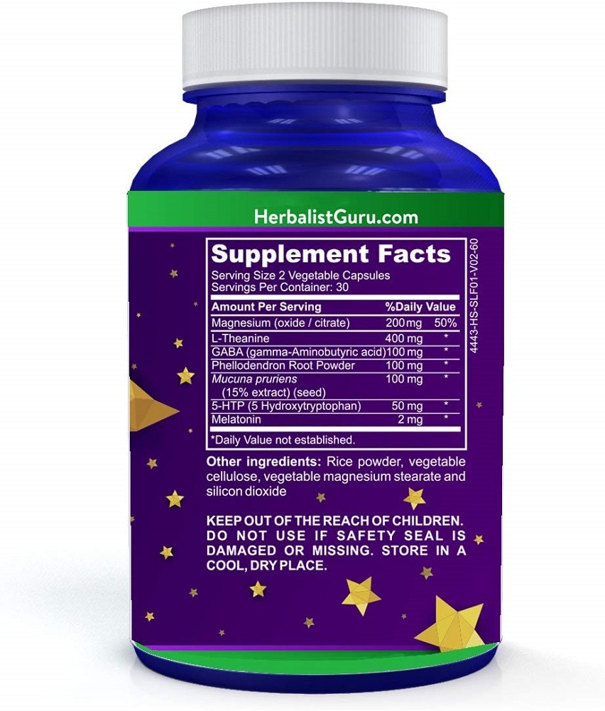 Melatonin Sleep Supplement with GABA, 5HTP, LTheanine Sweet Dreams Dietary Supplements