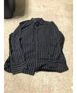 Men&#39;s JF Ferrar Long Sleeved Shirt--Black Striped--Size L--16-16 1/2 - $3.99