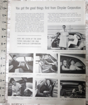 1959 Chrysler Vintage Print Ad Luxury Safety Wide Doors Headroom Swivel ... - $10.21