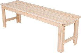 Shine Company 4205N 5 Ft. Backless Wooden Outdoor Patio Garden Bench, Natural - $264.99