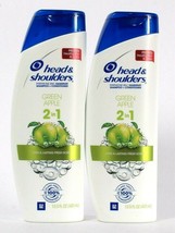 2 Bottles Head & Shoulders 13.5 Oz Green Apple 2 In 1 Shampoo & Conditioner