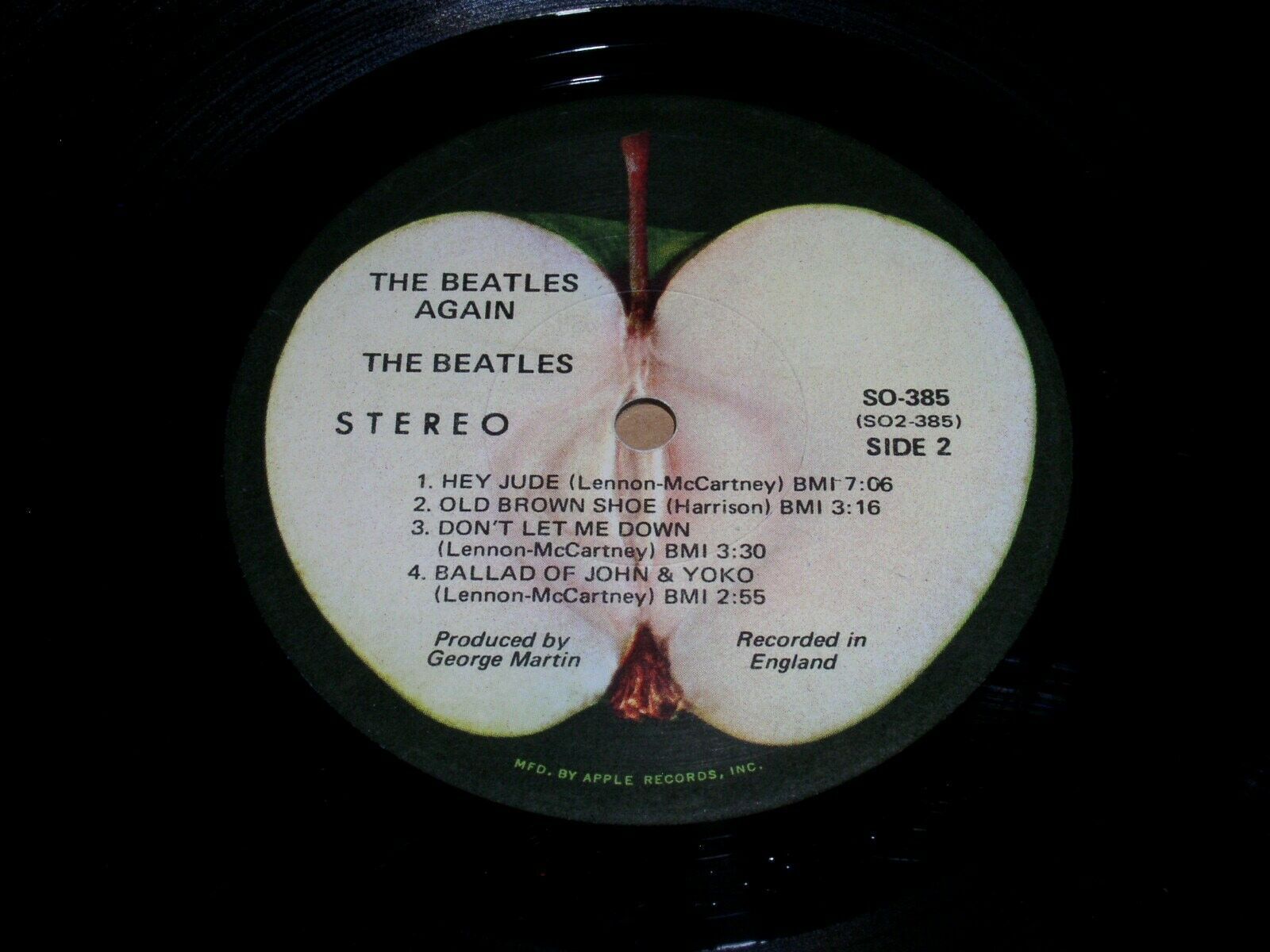 The Beatles Again Hey Jude On Spine Record Album Vinyl Apple Label SW ...