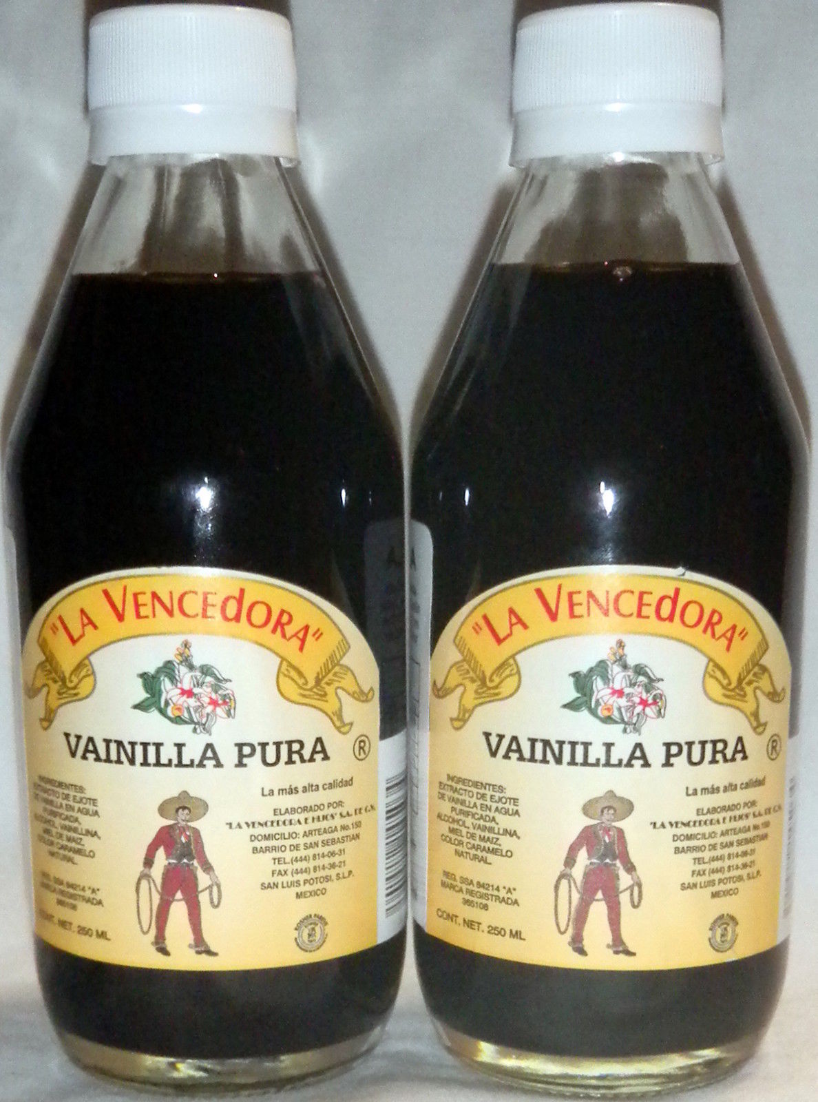 2 X La Vencedora Pure Mexican Vanilla Extract 2 Glass 8.45oz Bottles