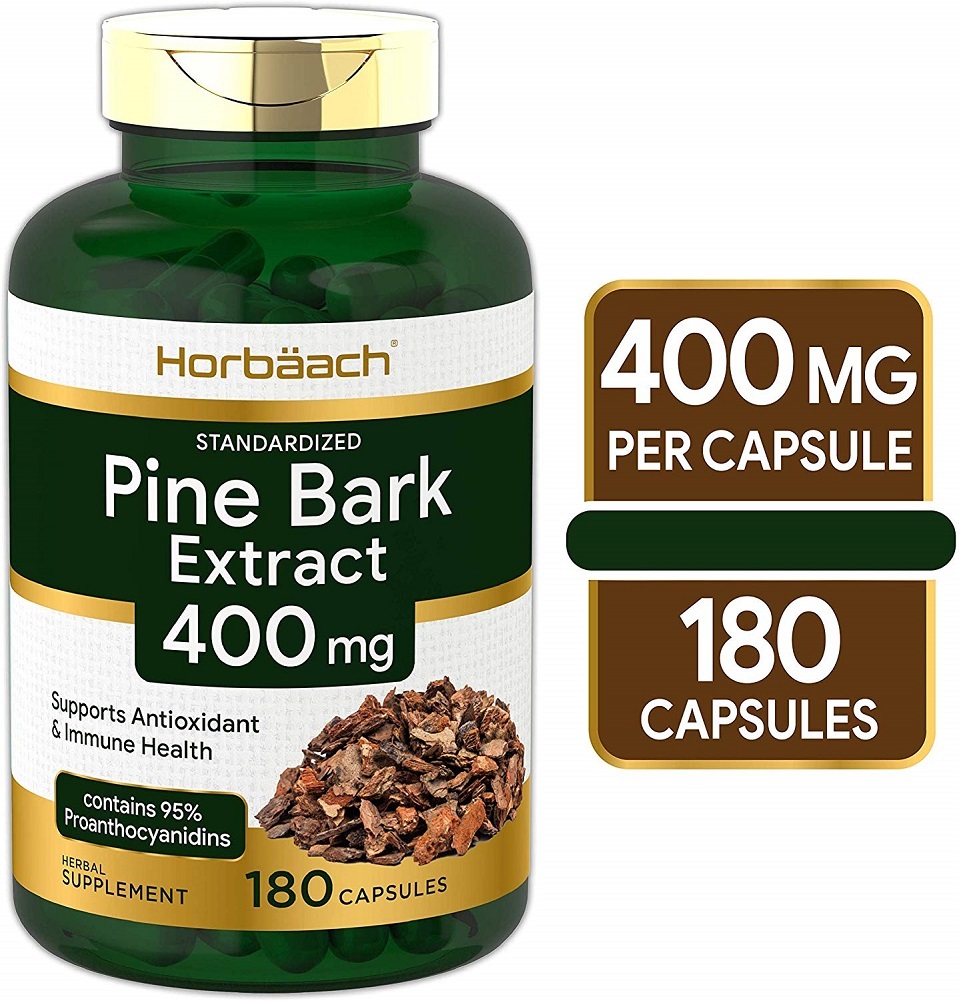 Horbaach Pine Bark Extract 400 mg | 180 Capsules | Max Potency | Standardized