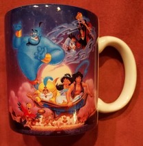 Vintage Disney Aladdin Coffee Mug Cup Purple Magic Carpet Genie Jasmine - $9.89