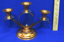 Vintage Triple Taper Candlestick Candle Holder Copper  Flemish B P Co Ca... - $18.80