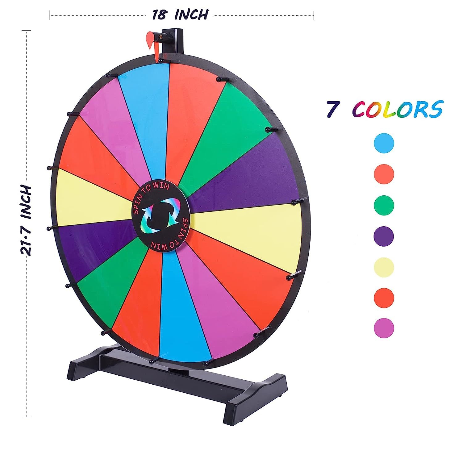 18 Inch Spinning Wheel For Prize 14 Slots Tabletop Prize Wheel Spinner