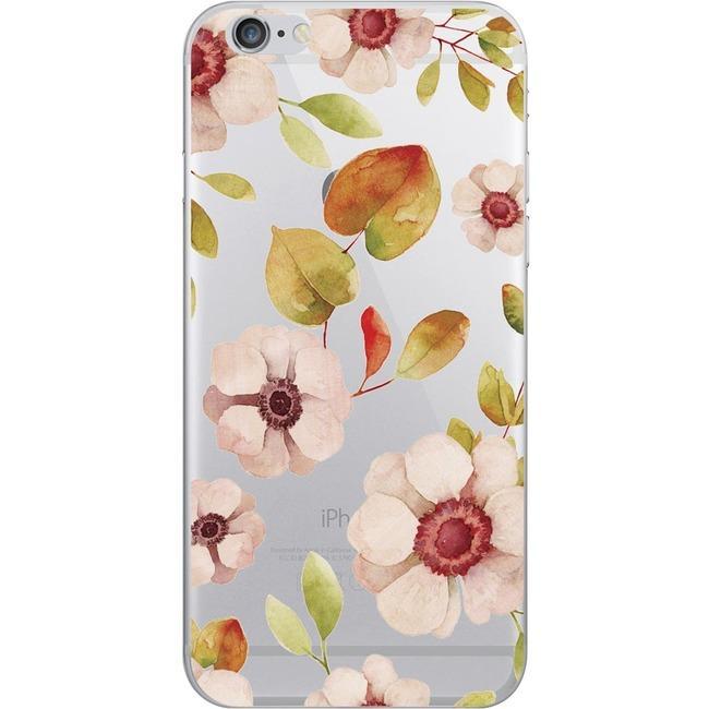 OTM iPhone 7-6-6s Plus Hybrid Clear Phone Case, Anemone Flowers Orange