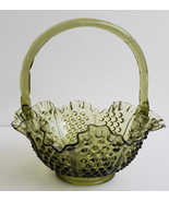 Vintage Fenton Colonial Olive Green Color Hobnail Glass - Ruffled Edges ... - $79.99