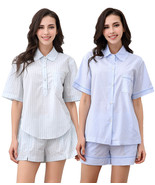 RH Women&#39;s Cotton Pajamas Set Short Sleeves Plaid Button Sleepwear Night... - $19.79+
