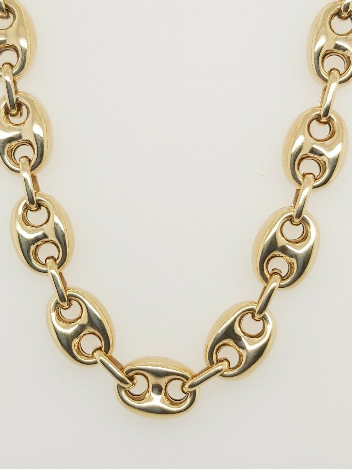 14k Yellow Gold Puffed Gucci Link Chain 