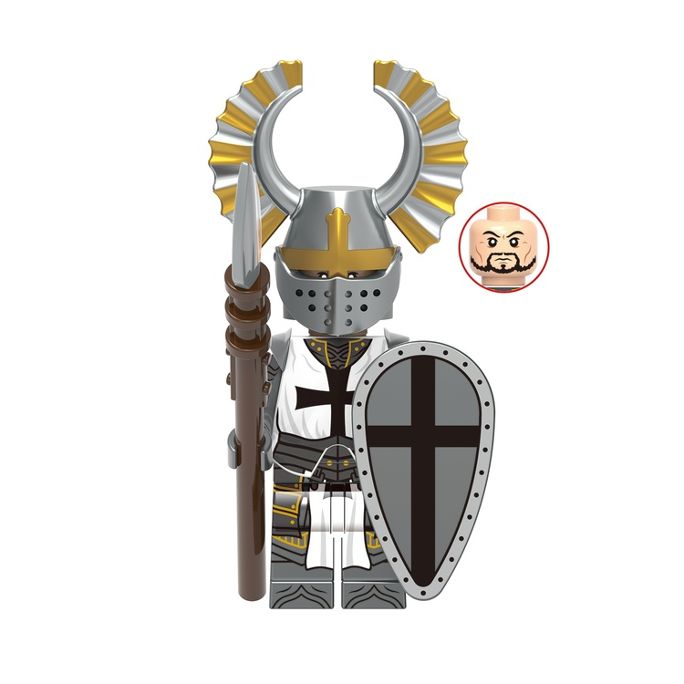 Crusader Teutonic Knights (Crest Wing Helmet) Minifigures Weapons ...