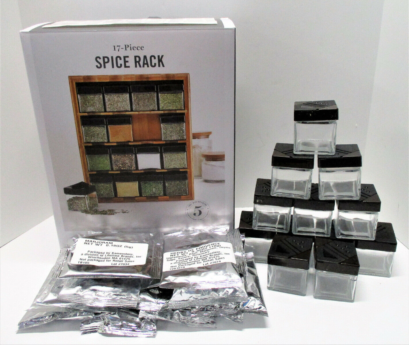 REPLACEMENT Martha Stewart 12 Herb & Spice Jars and Refills for Cube