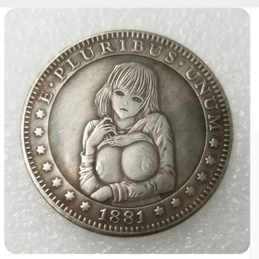 Sexy girl Hobo Nickel Coin 1881 commemorative #21 - Hobo Nickels