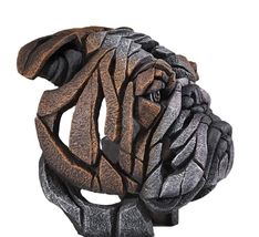 British Bulldog Bust Edge Sculpture 12.5" High Collectible Stone Resin Brown image 4