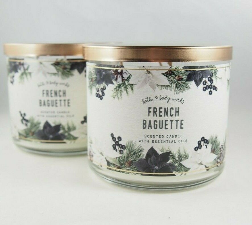 (2) Bath & Body Works French Baguette Bread 14.5oz 3-wick Scented Candle New